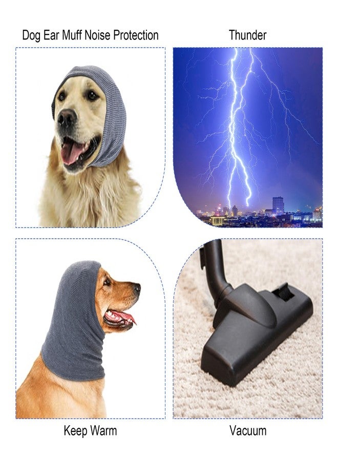 آربينشيا واقيات أذن هادئة للكلاب، غطاء أذن للكلاب من قطعة واحدة من Rbenxia، غطاء رأس واقي للأذن، عصابة رأس لحماية الأذن من الضوضاء، وشاح شتوي دافئ للأذن (رمادي، صغير) - Image 4